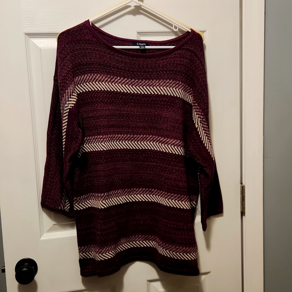 Chap's Denim sweater women's XL.  Beautiful shades of purple and lilac